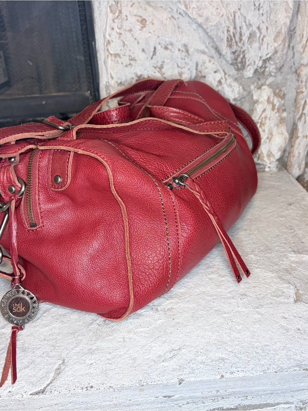 The Sak Red Miranda Duffle Crossbody